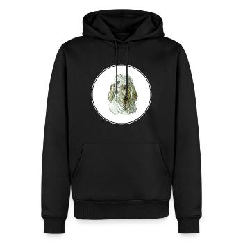 Spinone Italiano Reinrassiger Hund Aquarell Illustrat - Männer Premium Bio Hoodie - Schwarz - Vorne - Nico (187cm)