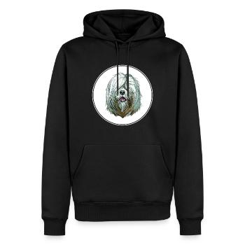 Südrussischer Ovcharka Hund Aquarell Illustration - Männer Premium Bio Hoodie - Schwarz - Vorne - Nico (187cm)