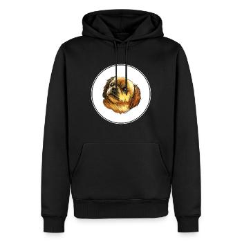 Tibetischer Spaniel Hund Aquarell Skizze Illustration - Männer Premium Bio Hoodie - Schwarz - Vorne - Nico (187cm)