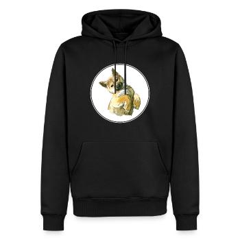 Shiba Inu Japanischer Hund Aquarell Illustration - Männer Premium Bio Hoodie - Schwarz - Vorne - Nico (187cm)