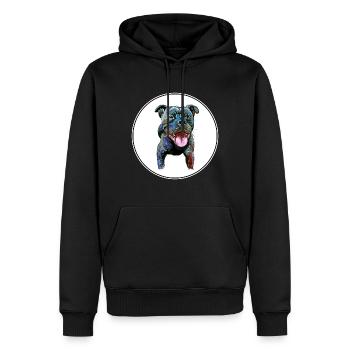 Staffordshire Bull Terrier Staffy Illustration de chien - Sweat à capuche Premium bio Homme - noir - Devant - Nico (187cm)