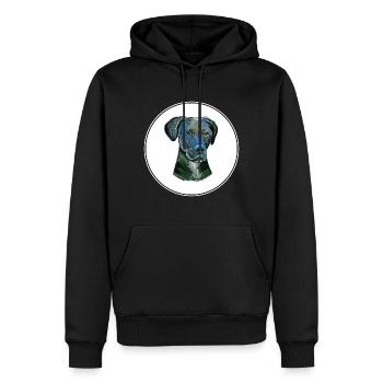 Stephens Cur Dog Watercolor Illustration - Men’s Premium Organic Hoodie - black - Front - Nico (187cm)