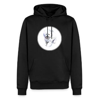 Bichon Frise Dog Aquarelle Illustration - Sweat à capuche Premium bio Homme - noir - Devant - Nico (187cm)