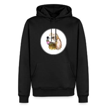 Briquet Griffon Vendeen Dog Watercolor Illustratio - Men’s Premium Organic Hoodie - black - Front - Nico (187cm)
