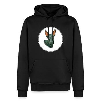 Peruanischer haarloser Hund Aquarell Illustration - Männer Premium Bio Hoodie - Schwarz - Vorne - Nico (187cm)