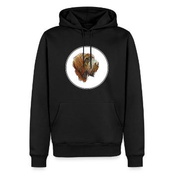 Drahthaar Pointing Griffon Dog Illustration - Männer Premium Bio Hoodie - Schwarz - Vorne - Nico (187cm)