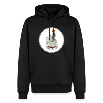 Weißer Schäferhund Aquarell Kunst Illustration - Männer Premium Bio Hoodie - Schwarz - Vorne - Nico (187cm)