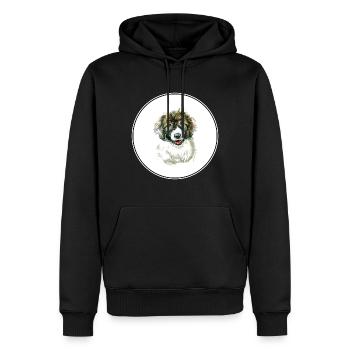 Karpaten-Schäferhund Welpe Hund Aquarell Illustrat - Männer Premium Bio Hoodie - Schwarz - Vorne - Nico (187cm)