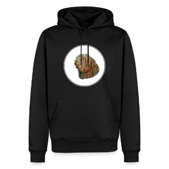 Spanischer Wasserhund Aquarell Skizze Illustration - Männer Premium Bio Hoodie - Schwarz - Vorne - Nico (187cm)