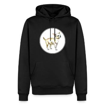 Chihuahua Hund Aquarell Skizze Illustration - Männer Premium Bio Hoodie - Schwarz - Vorne - Nico (187cm)
