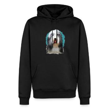 Beagle-Harrier Dufthund Hund Skizze Illustration - Männer Premium Bio Hoodie - Schwarz - Vorne - Nico (187cm)