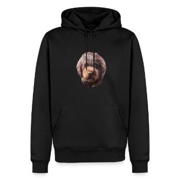 Barbet Hund Aquarell Farbe Illustration - Männer Premium Bio Hoodie - Schwarz - Vorne - Nico (187cm)