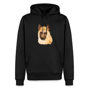Belgischer Laekenois Hund Aquarell Illustration - Männer Premium Bio Hoodie - Schwarz - Vorne - Nico (187cm)