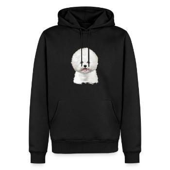 Bichon Frise Dog Aquarelle Illustration - Sweat à capuche Premium bio Homme - noir - Devant - Nico (187cm)
