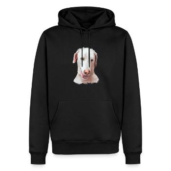 Illustration de l’aquarelle pour chien Rajapalayam - Sweat à capuche Premium bio Homme - noir - Devant - Nico (187cm)