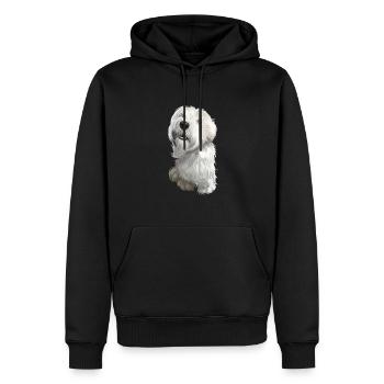 Sealyham Terrier Dog Watercolor Illustration - Men’s Premium Organic Hoodie - black - Front - Nico (187cm)