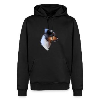 Ratonero Bodeguero Andaluz Dog Sketch Illustration - Sweat à capuche Premium bio Homme - noir - Devant - Nico (187cm)
