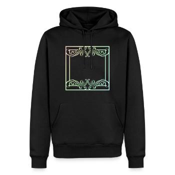 Bunte Ornamente im Rahmen Linie Strich - Männer Premium Bio Hoodie - Schwarz - Vorne - Nico (187cm)