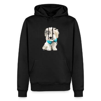 Illustration de l’aquarelle sportive Lucas Terrier Dog - Sweat à capuche Premium bio Homme - noir - Devant - Nico (187cm)