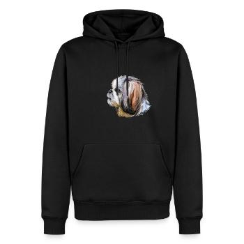 Shih Tzu Lap Dog Watercolor Illustration - Men’s Premium Organic Hoodie - black - Front - Nico (187cm)