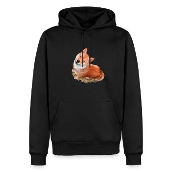 Shiba Inu Illustration d’aquarelle de chien japonais - Sweat à capuche Premium bio Homme - noir - Devant - Nico (187cm)