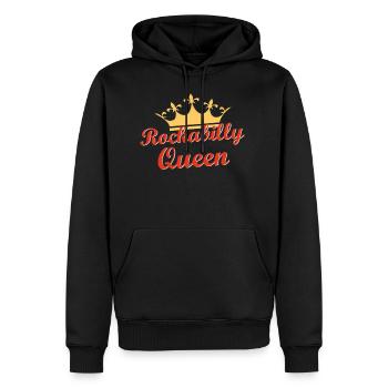 rockybilly reine - Sweat à capuche Premium bio Homme - noir - Devant - Nico (187cm)