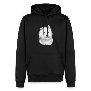 Xiasi Hund Aquarell Farbe Illustration - Männer Premium Bio Hoodie - Schwarz - Vorne - Nico (187cm)