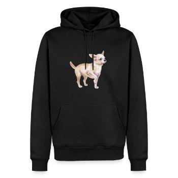 Chihuahua Hund Aquarell Skizze Illustration - Männer Premium Bio Hoodie - Schwarz - Vorne - Nico (187cm)