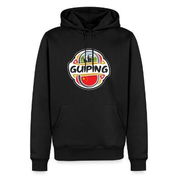 Guiping China Flag Badge Souvenir de voyage - Sweat à capuche Premium bio Homme - noir - Devant - Nico (187cm)