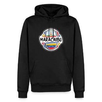 Maracaibo Venezuela Flagge Reise Souvenir Abzeichen Sta - Männer Premium Bio Hoodie - Schwarz - Vorne - Nico (187cm)