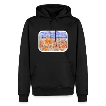 Florence Italie Aquarelle Esquisse Peinture Dessinée - Sweat à capuche Premium bio Homme - noir - Devant - Nico (187cm)