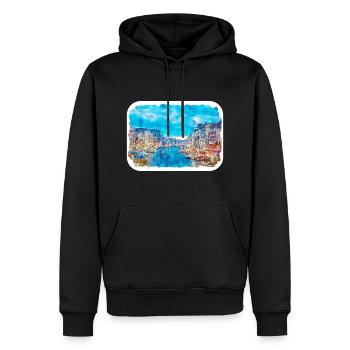 Venedig Italien Aquarell Skizze Illustration - Männer Premium Bio Hoodie - Schwarz - Vorne - Nico (187cm)