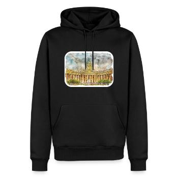 St. Petersburg Russland Aquarellskizze gezeichnet Abbus - Männer Premium Bio Hoodie - Schwarz - Vorne - Nico (187cm)