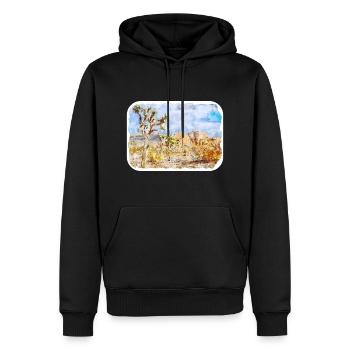 USA Aquarellskizze Handgezeichnete Illustration - Männer Premium Bio Hoodie - Schwarz - Vorne - Nico (187cm)