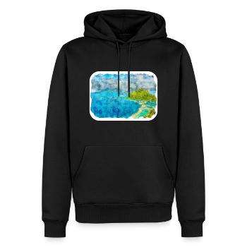 Malaisie Aquarelle Esquisse Dessinée à la Main Illustration - Sweat à capuche Premium bio Homme - noir - Devant - Nico (187cm)
