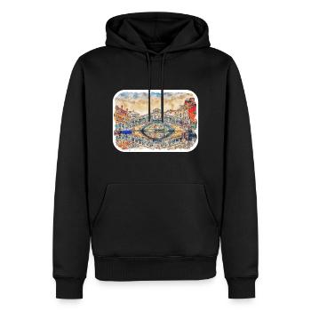 Venedig Italien Aquarellskizze Gezeichnete Illustration - Männer Premium Bio Hoodie - Schwarz - Vorne - Nico (187cm)