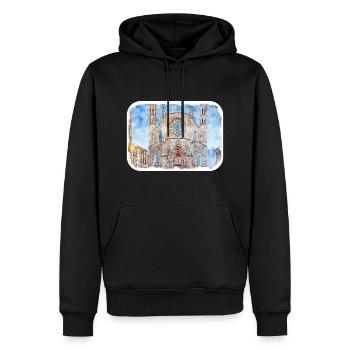 Barcelona Spanien Aquarell Skizze gezeichnet Illustrati - Männer Premium Bio Hoodie - Schwarz - Vorne - Nico (187cm)