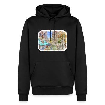 Venedig Italien Aquarell Skizze Zeichnung Zeichnung - Männer Premium Bio Hoodie - Schwarz - Vorne - Nico (187cm)