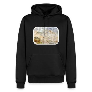 Athènes Grèce Aquarelle Sketch Illustration - Sweat à capuche Premium bio Homme - noir - Devant - Nico (187cm)