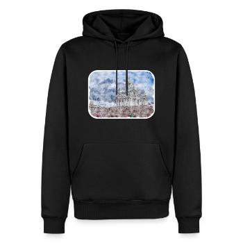 Helsinki Finnland Aquarell Skizze Illustration - Männer Premium Bio Hoodie - Schwarz - Vorne - Nico (187cm)