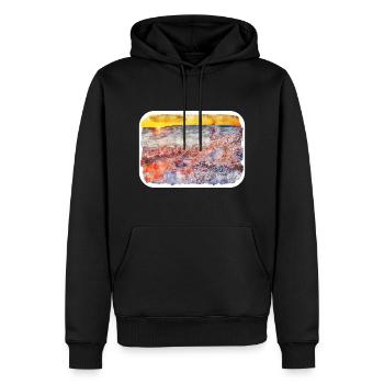 Pologne Repère Aquarelle Esquisse Dessin de peinture - Sweat à capuche Premium bio Homme - noir - Devant - Nico (187cm)