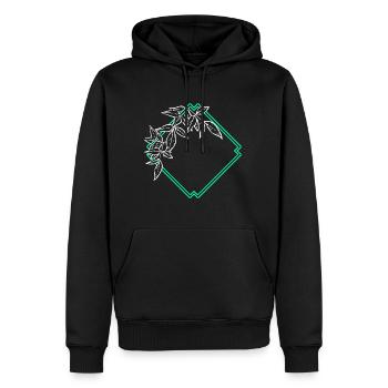 Natur Rahmen Quadrat Blatt Verzierung - Männer Premium Bio Hoodie - Schwarz - Vorne - Nico (187cm)