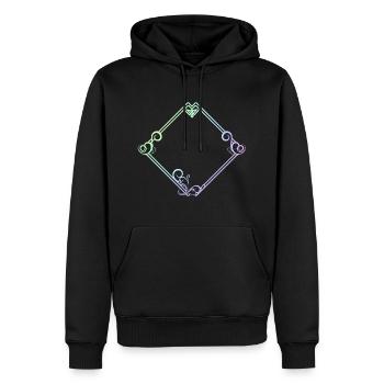 Cadres ornementaux colorés - Sweat à capuche Premium bio Homme - noir - Devant - Nico (187cm)
