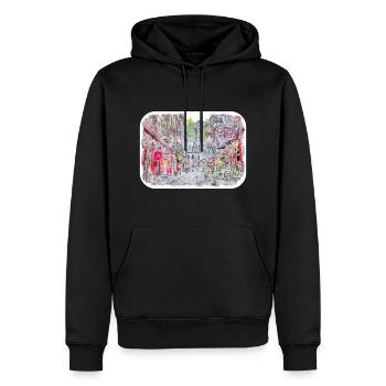 Canada Aquarelle Sketch Illustration dessinée à la main - Sweat à capuche Premium bio Homme - noir - Devant - Nico (187cm)