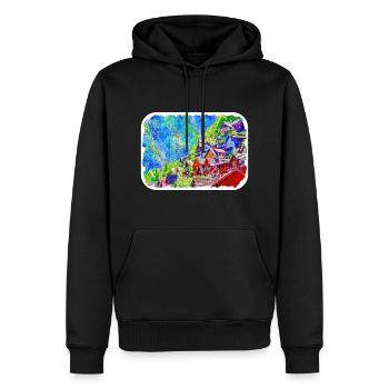 Autriche Aquarelle Esquisse Dessinée à la main Illustration - Sweat à capuche Premium bio Homme - noir - Devant - Nico (187cm)