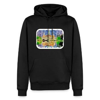 Dhaka Bangladesh Aquarelle Esquisse Dessinée Illustrat - Sweat à capuche Premium bio Homme - noir - Devant - Nico (187cm)