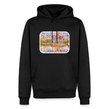 Allemagne Aquarelle Esquisse Dessinée à la main Illustration - Sweat à capuche Premium bio Homme - noir - Devant - Nico (187cm)