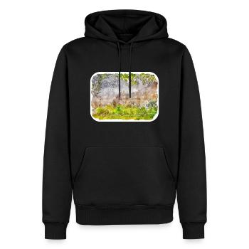 Indien Wahrzeichen Aquarell Skizze Farbe Illustratio - Männer Premium Bio Hoodie - Schwarz - Vorne - Nico (187cm)