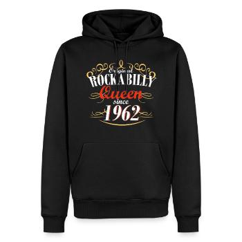 reine du rockabilly depuis 1962 - Sweat à capuche Premium bio Homme - noir - Devant - Nico (187cm)