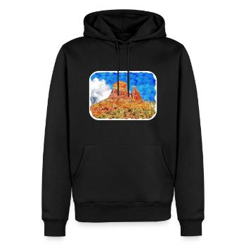Arizona USA Aquarellskizze gezeichnete Illustration - Männer Premium Bio Hoodie - Schwarz - Vorne - Nico (187cm)